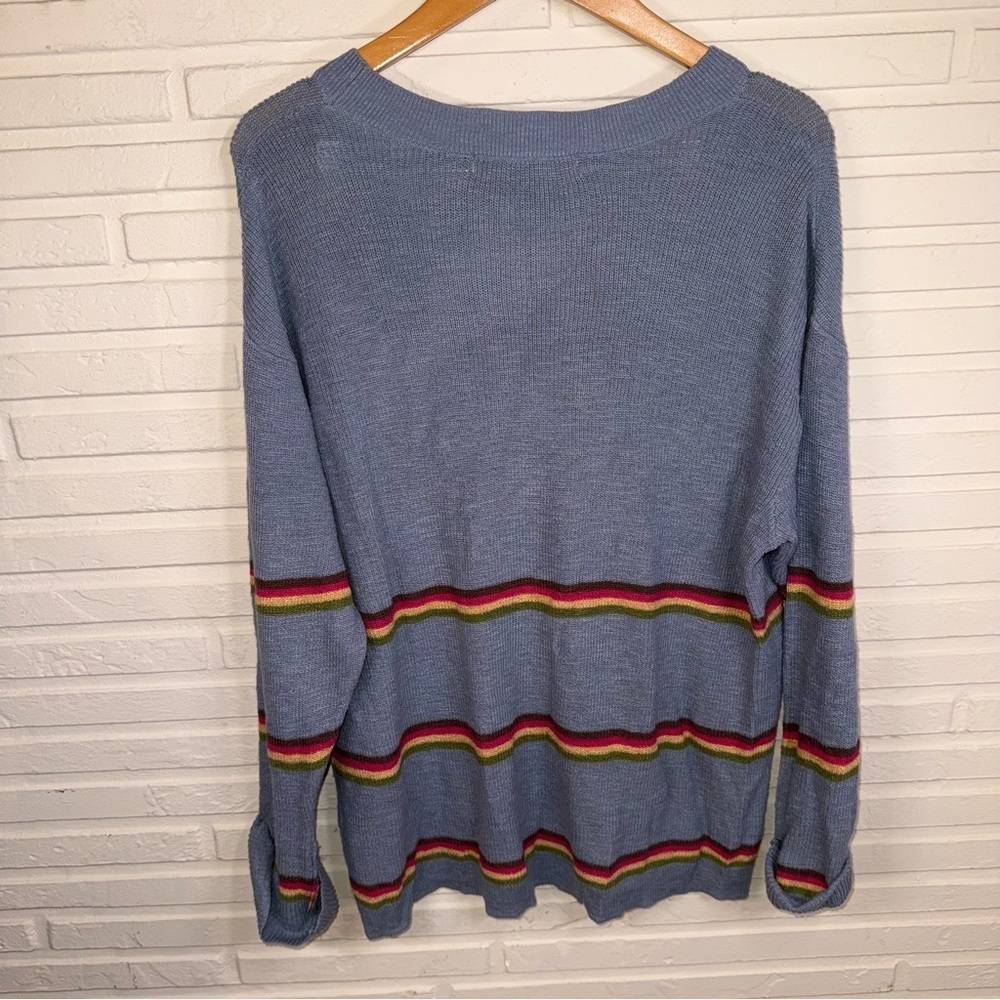 Free People Beach Blue Striped Mariner Oversized Sweater, Women’s Size XS - Picture 5 of 8